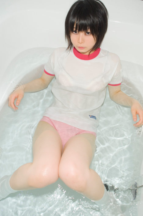 ushijima-pink-bloomers-gym-kit-cosplay-wet-12