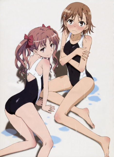 misaka-mikoto-shirai-kuroko-lesbian-yuri-swimsuit-action