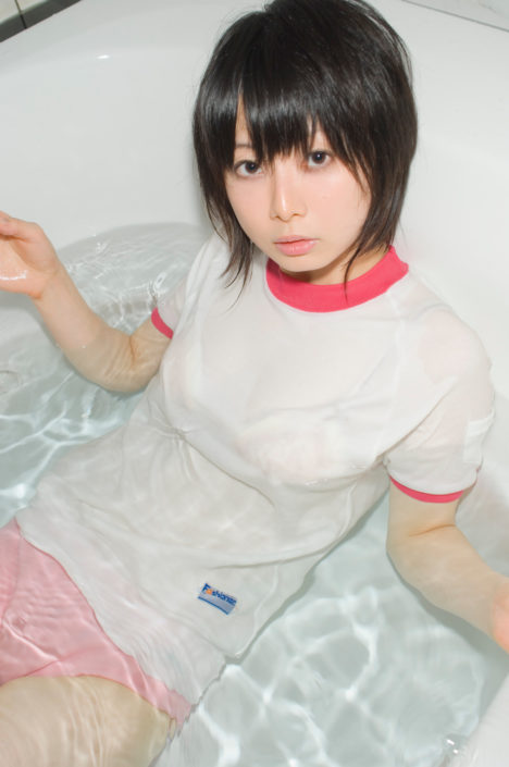ushijima-pink-bloomers-gym-kit-cosplay-wet-11