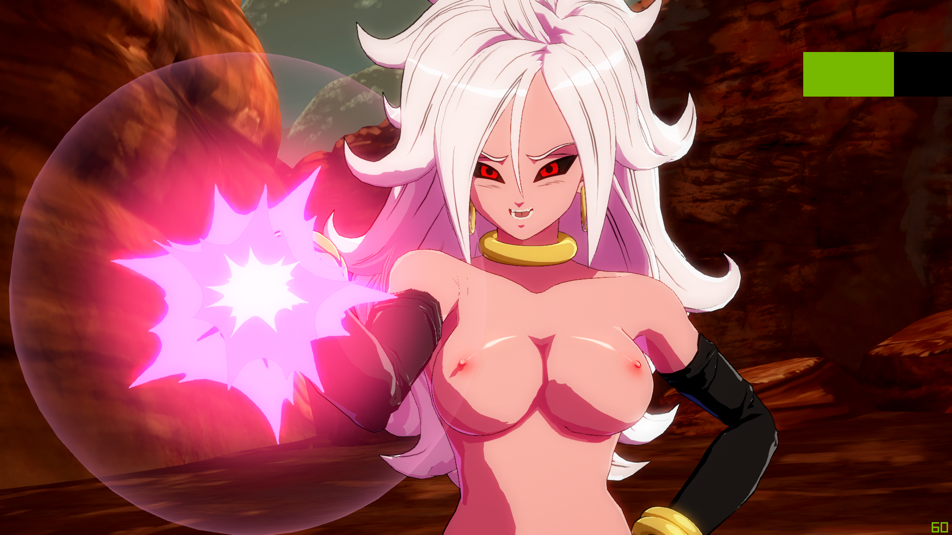 Dragon Ball FighterZ Nude Mod Strips Android 21.